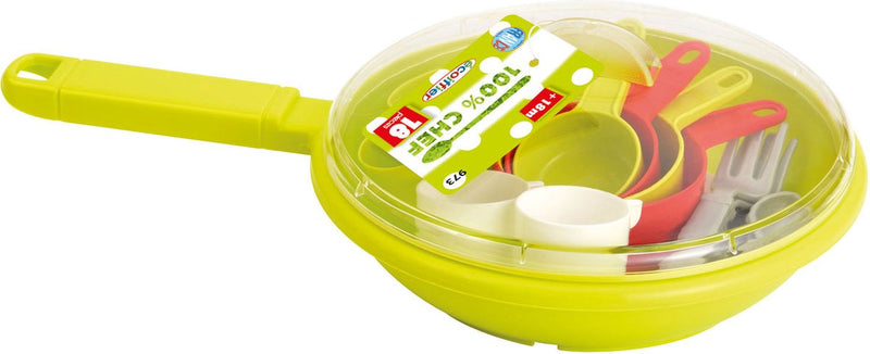 Load image into Gallery viewer, Ecoffier pan met eetset - 18 delig - 32 cm