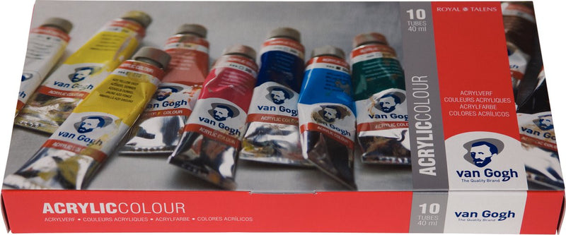 Load image into Gallery viewer, Van gogh acrylverf basisset met 10 kleuren in tubes van 40 ml