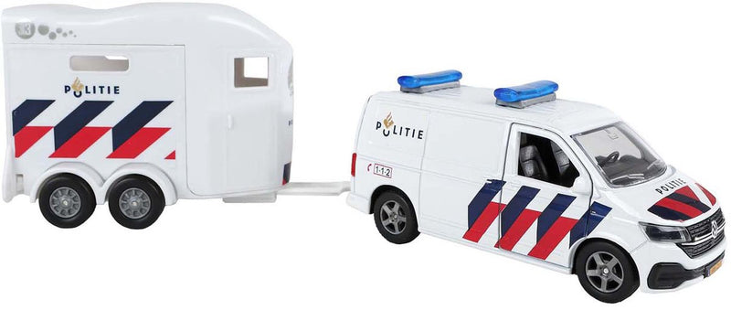 Load image into Gallery viewer, Kids globe vw transporter politie met cheval liberte paardentrailer