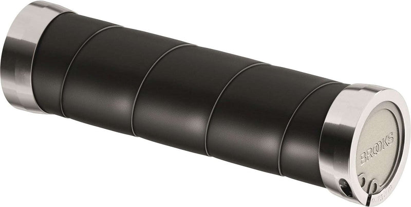 Load image into Gallery viewer, Brooks slender leather grips (130+130mm) - black