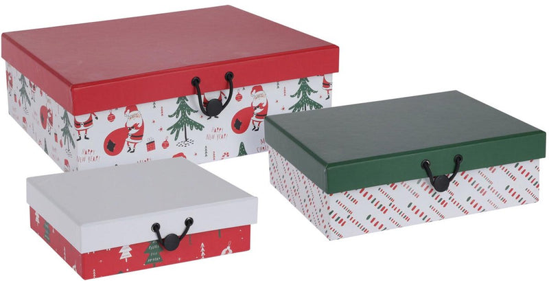 Load image into Gallery viewer, Koopman geschenkdozenset kerst cadeauverpakking karton set van 3 multicolor.