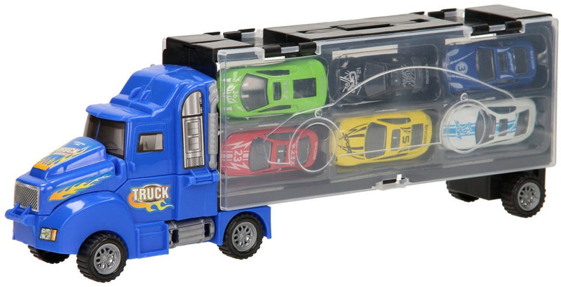 Load image into Gallery viewer, Lobbes speelgoed bv opberg autotransporter - blauw