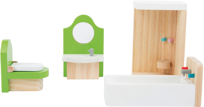 Load image into Gallery viewer, Small foot - houten poppenhuis meubeltjes badkamer, 4dlg.