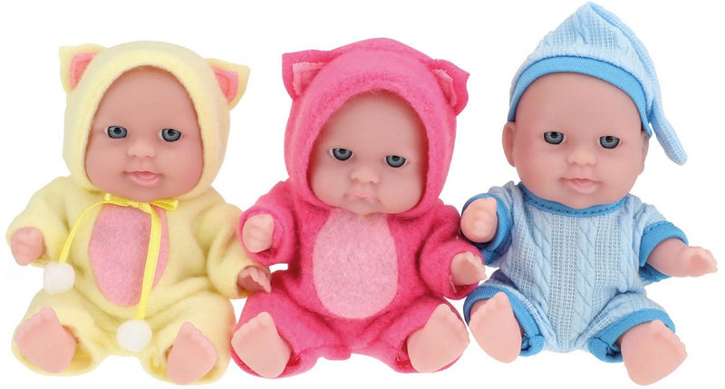 Afbeelding laden in galerijviewer, Toi-toys babypop met kledingset 14 cm lichtroze