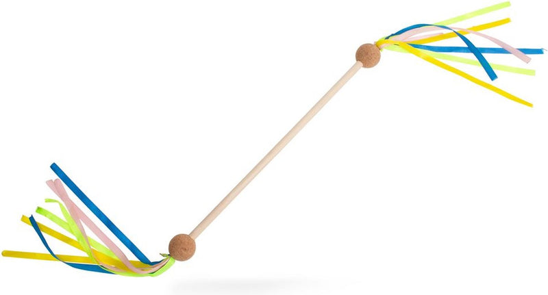Load image into Gallery viewer, Bs toys twirlstok - majorette stok - baton - houten speelgoed met linten - dansen en bewegen - cadeau kind- vanaf 4 jaar
