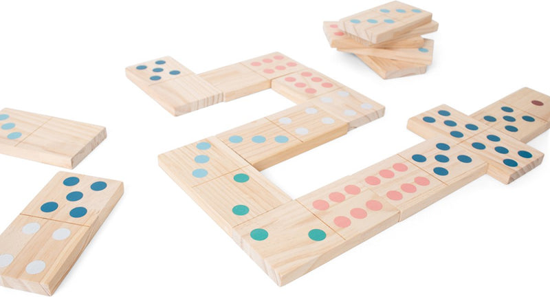 Afbeelding laden in galerijviewer, Bs toys mega houten domino spel, 28dlg,.