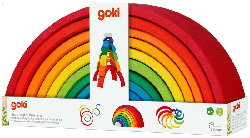 Afbeelding laden in galerijviewer, Goki regenboog bouwblokken, 11dlg.