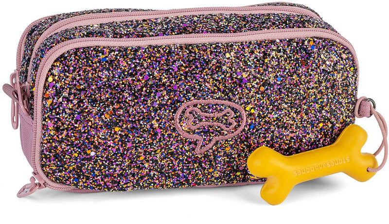 Load image into Gallery viewer, Stones and bones rowan 2.0 - etui - pennenzak voor kinderen - 3 vakken - glamour - lila