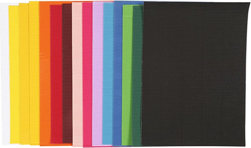 Afbeelding laden in galerijviewer, Creativ company https: www.cchobby.nl ribbelkarton-vel-25x35-cm-80-gr-15-div-vellen-1-doos