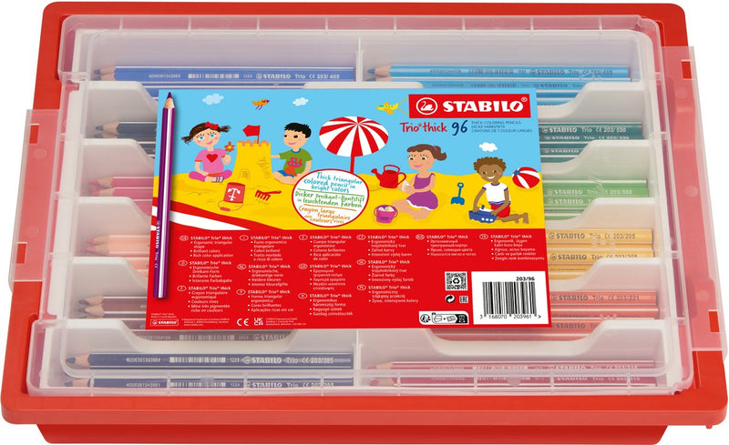 Afbeelding laden in galerijviewer, Stabilo trio thick schoolverpakking kleurpotloden - 96dlg.