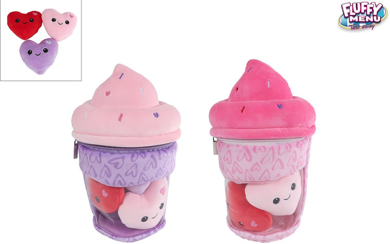 Load image into Gallery viewer, Van manen pluche ijsje knuffel met hartjes - 25cm speelgoed.