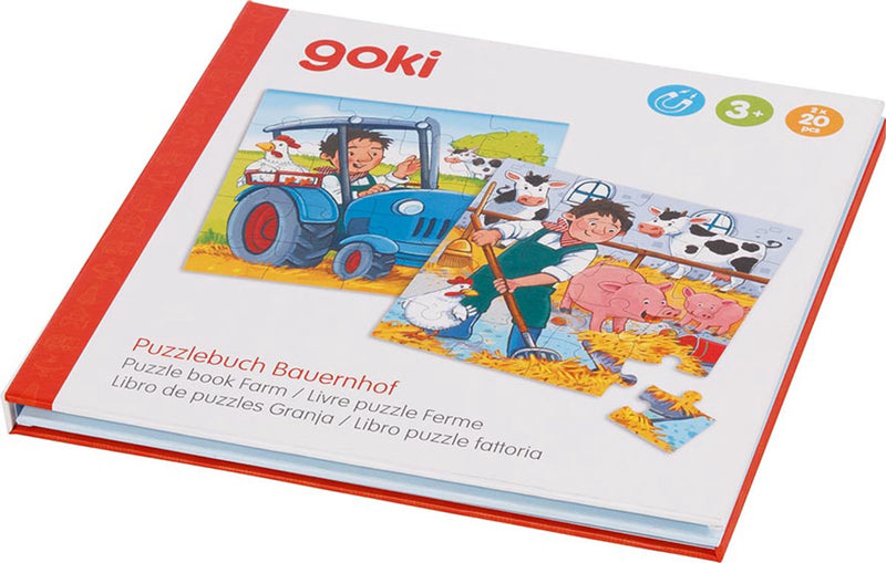 Afbeelding laden in galerijviewer, Goki puzzel: boerderij, magnetisch, 2 puzzels 20-delig, karton, 3+