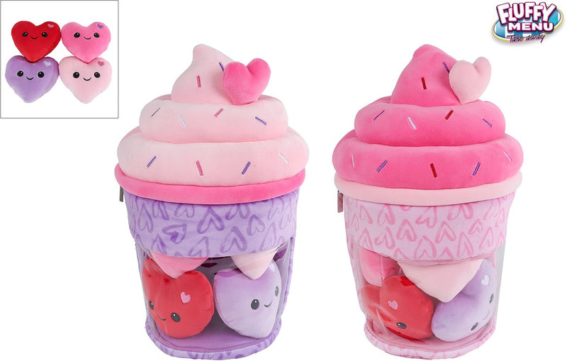 Load image into Gallery viewer, Van manen pluche ijsje knuffel met hartjes - fluffy menu 36cm speelgoed.