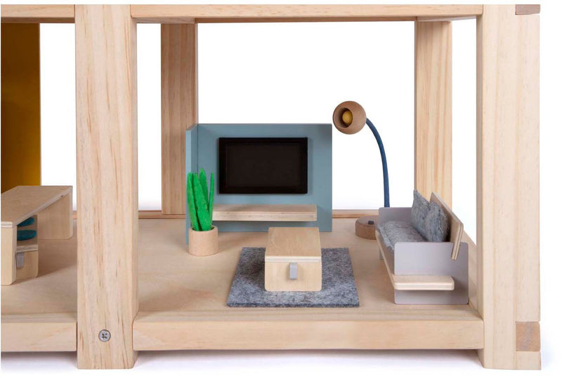 Afbeelding laden in galerijviewer, Small foot - houten poppenhuis met meubels