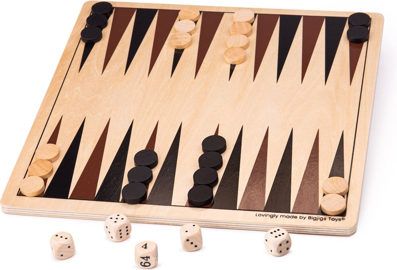 Afbeelding laden in galerijviewer, Bigjigs backgammon houten bordspel