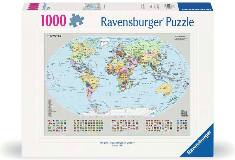 Load image into Gallery viewer, Ravensburger puzzel wereldkaart - legpuzzel 1000 stukjes educatief.