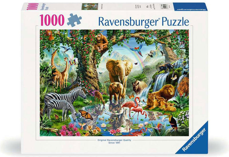 Afbeelding laden in galerijviewer, Ravensburger puzzel legpuzzel jungle avontuur - 1000 stukjes dieren.