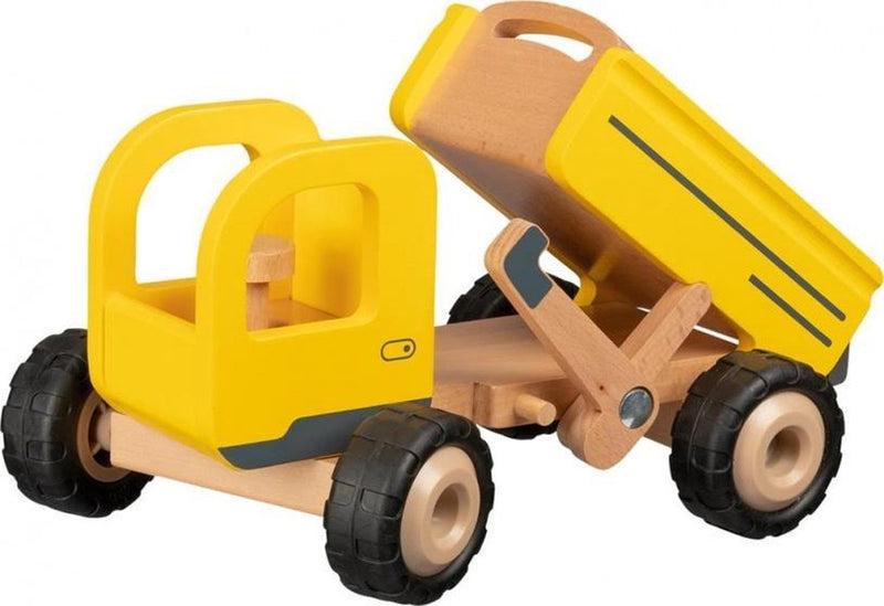 Load image into Gallery viewer, Goki houten voertuig: kiepwagen 25x17x14,5cm, met rubberen banden, 3+