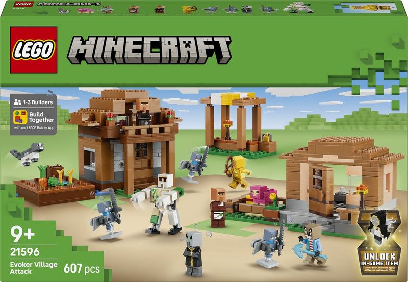 Afbeelding laden in galerijviewer, Lego minecraft oproeper dorpsaanval speelgoed voor kinderen met 11 figuren uit de videogame 21596