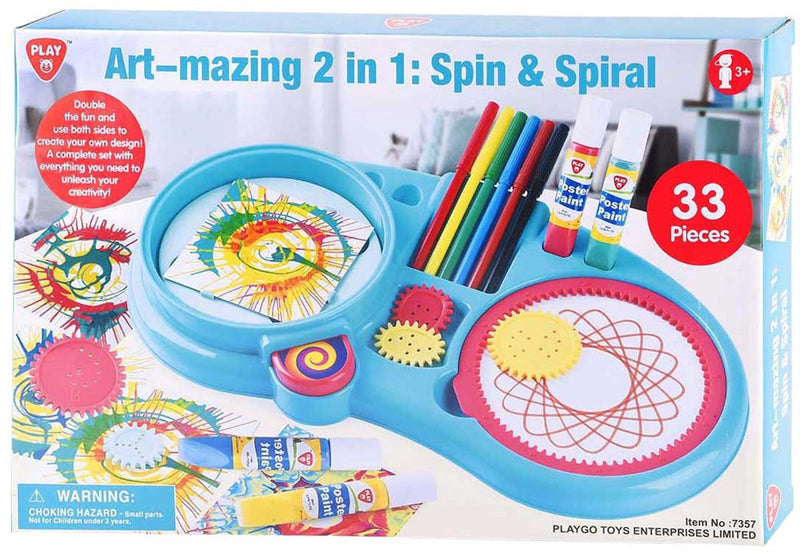 Load image into Gallery viewer, Playgo spiraal tekenset creatief speelgoed 2-in-1 33-delig.