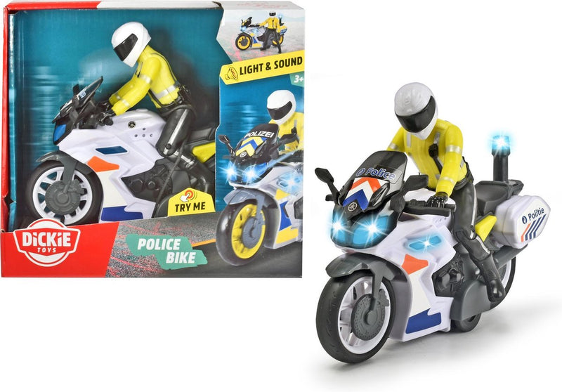 Load image into Gallery viewer, Dickie toys politie motor - belgische versie - 17 cm - licht geluid - speelgoedvoertuig