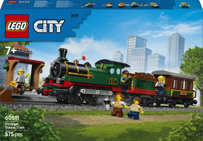 Afbeelding laden in galerijviewer, Lego city vintage stoomtrein trein speelgoed voor kinderen van 7 jaar en ouder - 60511