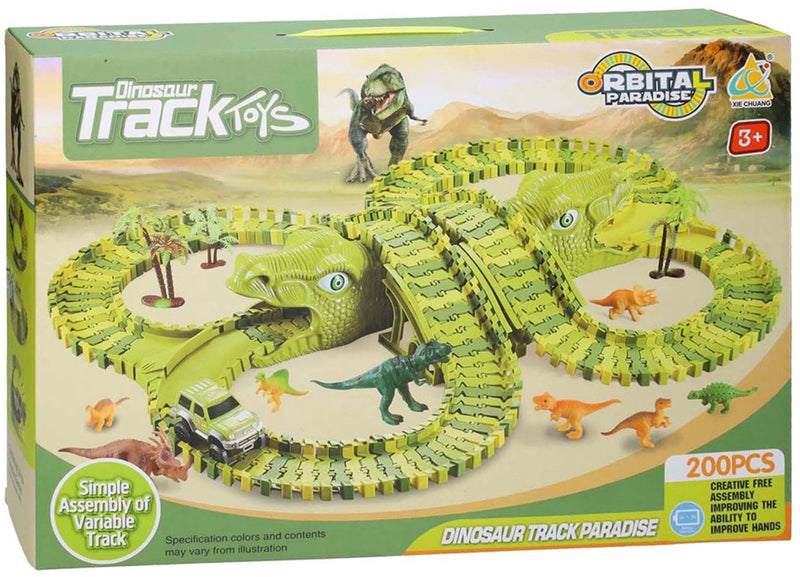 Load image into Gallery viewer, Lobbes speelgoed bv dinotrack - racebaan met dino's - 200-delige set - 3+ jaar