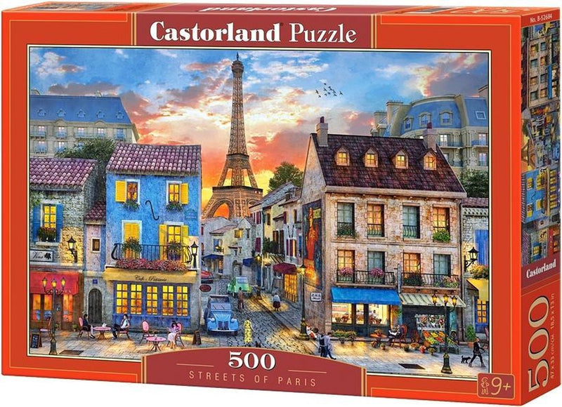 Load image into Gallery viewer, Castorland streets of paris – puzzel – 500 stukjes – satijnen afwerking – perfecte pasvorm – europese kwaliteit