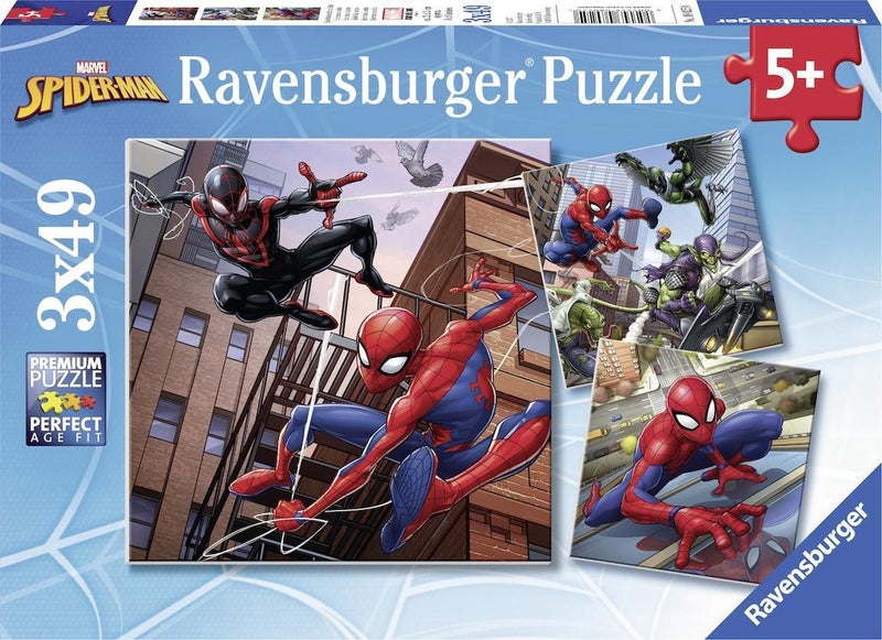 Load image into Gallery viewer, Ravensburger puzzel spiderman in actie - 3x49 stukjes