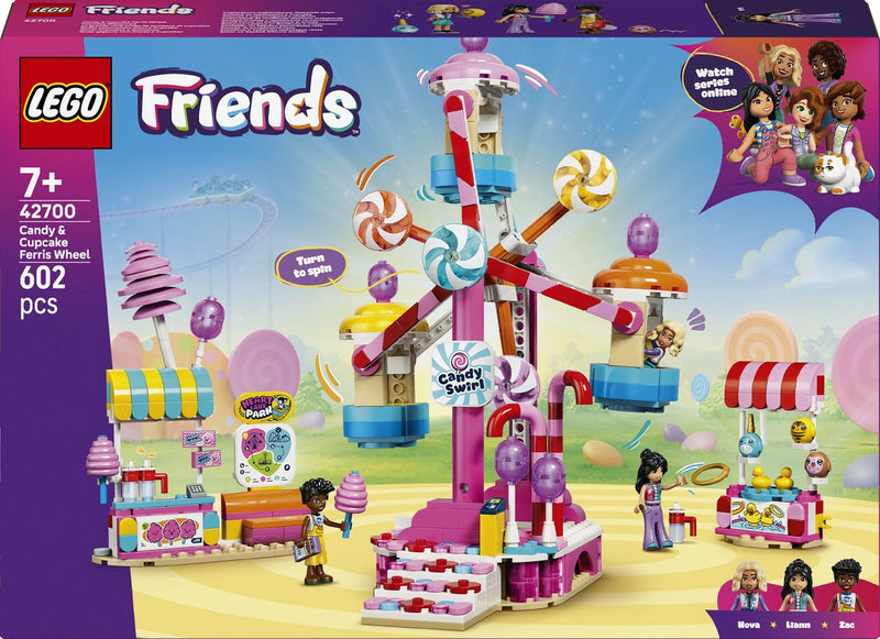 Afbeelding laden in galerijviewer, Lego friends reuzenrad van snoep en cupcakes speelgoed voor kinderen vanaf 7 jaar 42700