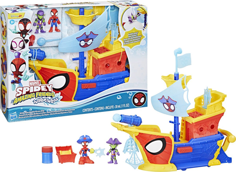 Afbeelding laden in galerijviewer, Hasbro spidey water-webs ahoy pirantenschip met bubbels - incl. bellenblaas
