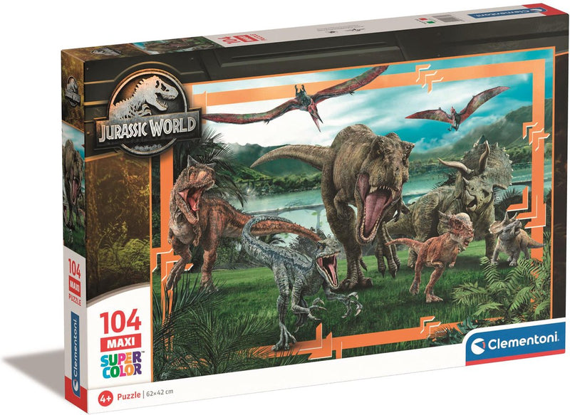 Load image into Gallery viewer, Clementoni legpuzzel super color maxi jurassic world, 104st.