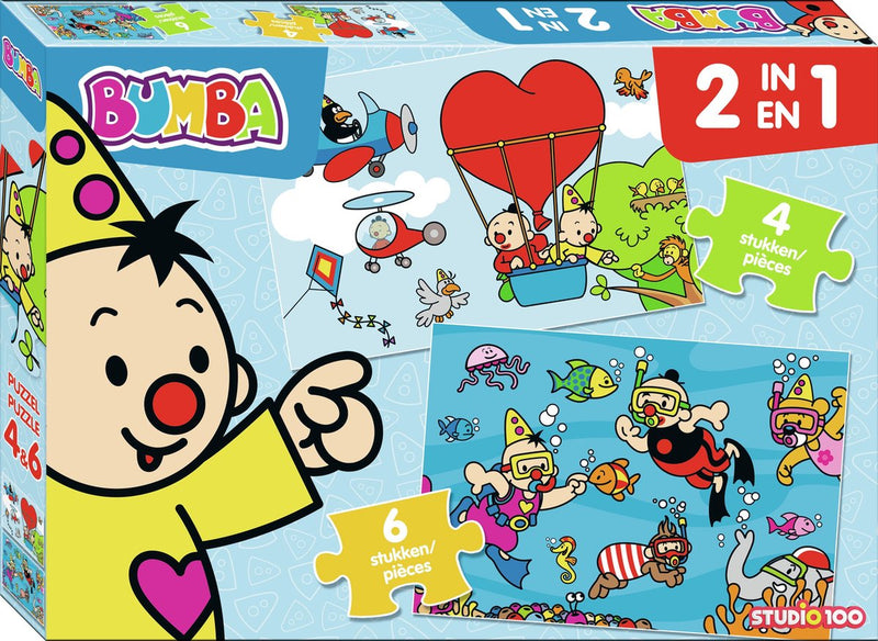 Load image into Gallery viewer, Bumba puzzel - 2 in 1 puzzel 4 6 stukken - onder water in de lucht