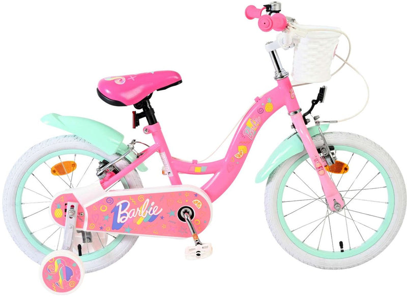 Afbeelding laden in galerijviewer, Volare barbie kinderfiets - meisjes - 16 inch - roze - twee handremmen