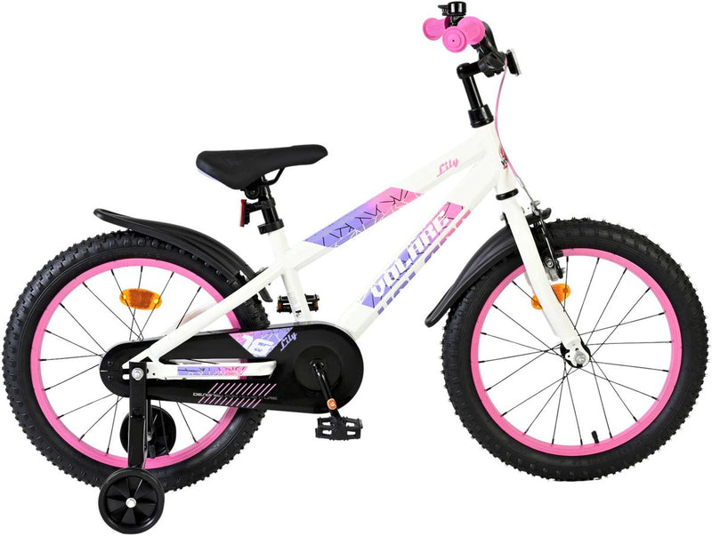 Load image into Gallery viewer, Volare lily kinderfiets - meisjes - 18 inch - wit roze paars - twee handremmen