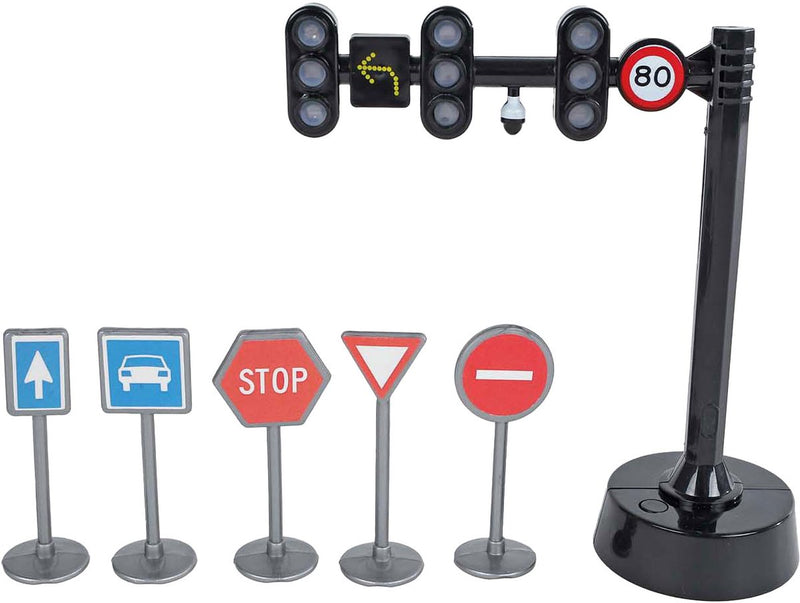 Afbeelding laden in galerijviewer, Kids globe verkeerslicht met 3 lichten en 5 verkeersborden