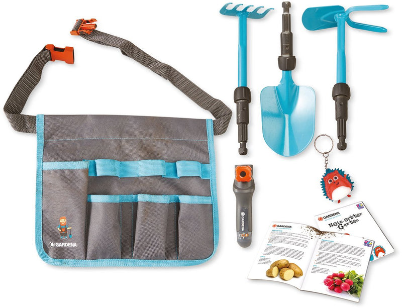 Load image into Gallery viewer, Gardena tuingereedschapset voor kinderen met tas – kindertuingereedschap set met schep hark en schoffel – buitenspeelgoed