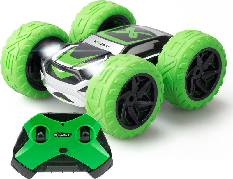 Afbeelding laden in galerijviewer, Exost rc 360 cross ii stuntauto groen 1:18 - rc auto - bestuurbare auto - met koplampen