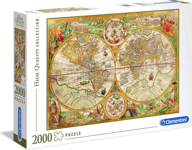 Afbeelding laden in galerijviewer, Clementoni puzzel antieke wereldkaart, 2000st.