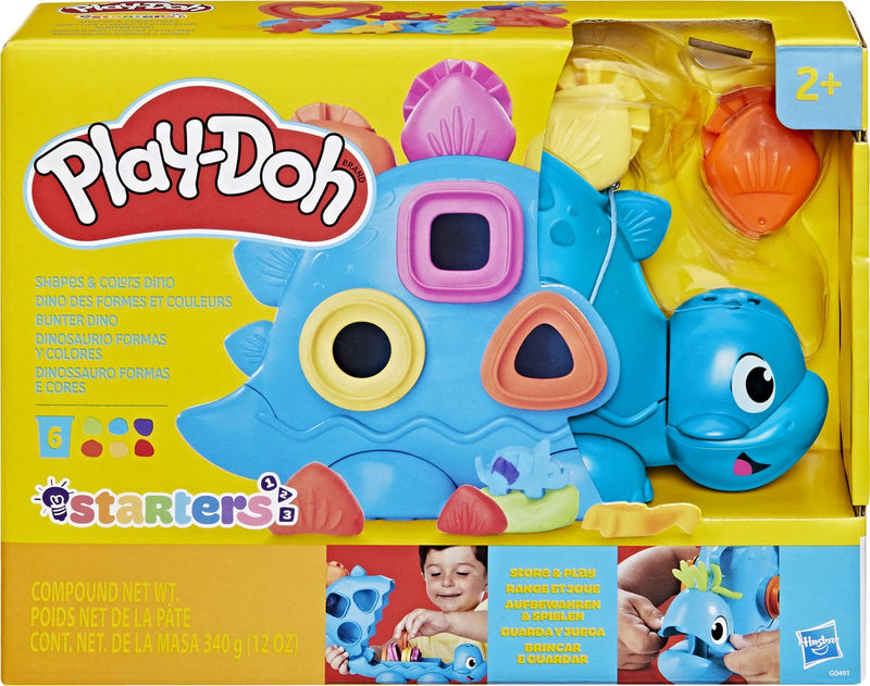 Afbeelding laden in galerijviewer, Play-doh stavormen en kleuren dino - 6 kleipotjes