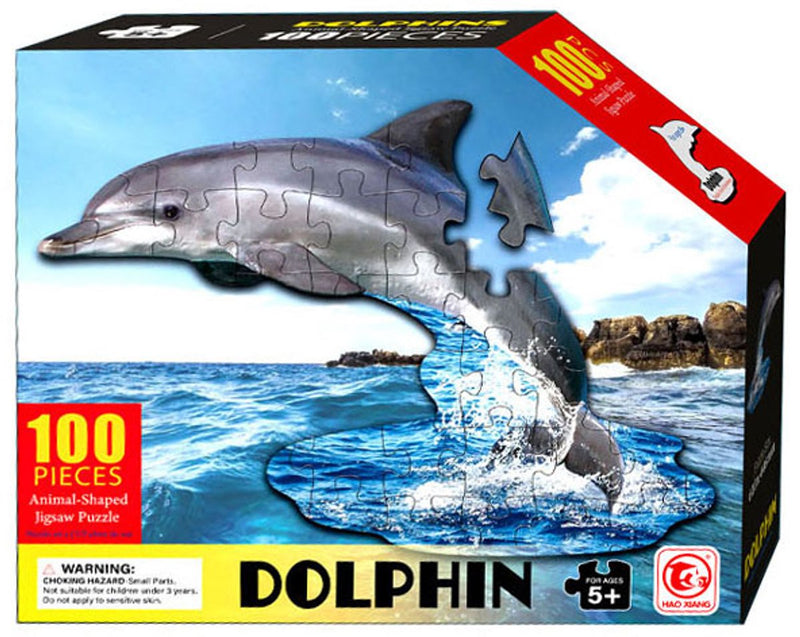Afbeelding laden in galerijviewer, Shape puzzel dolfijn, 100st.