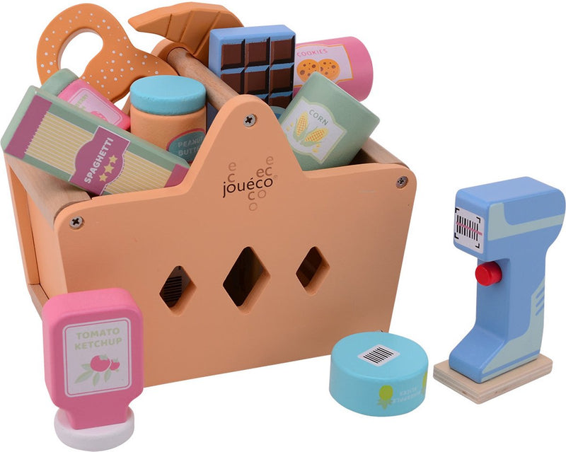 Load image into Gallery viewer, Jouéco - winkelmand met boodschappen én scanner - 17.3 cm