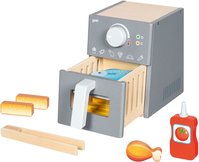 Load image into Gallery viewer, Goki houten speelgoed airfryer met accessoires - 16dlg.