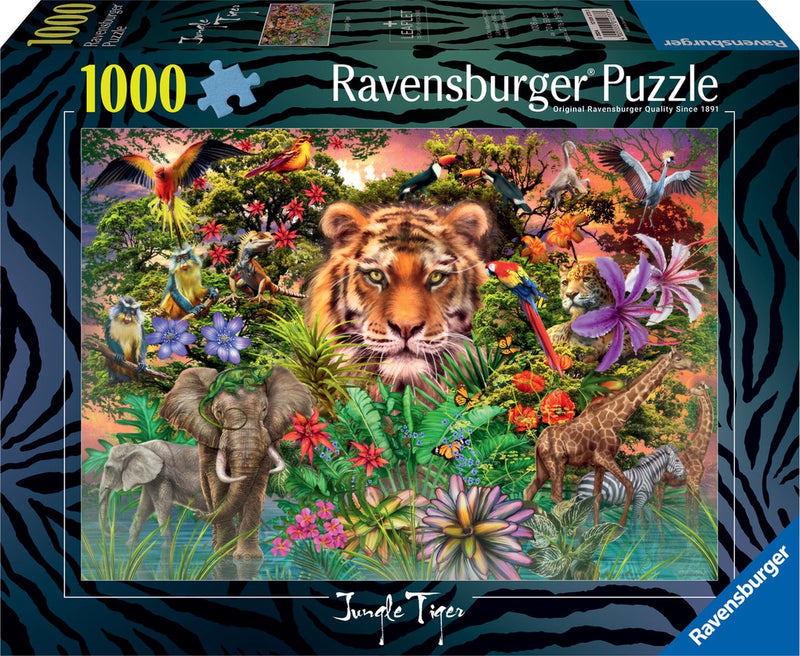 Afbeelding laden in galerijviewer, Merkloos sans marque ravensburger | puzzel | jungle tiger | 1000 stukjes