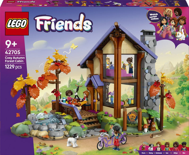 Afbeelding laden in galerijviewer, Lego friends gezellige boshut in de herfst speelgoed met dieren figuren en poppetjes 42705