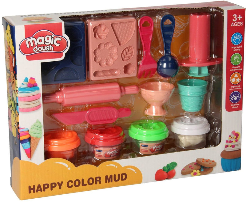 Load image into Gallery viewer, Lobbes speelgoed bv lobbes klei speelgoed set toetjes - 4 kleuren klei en accessoires.