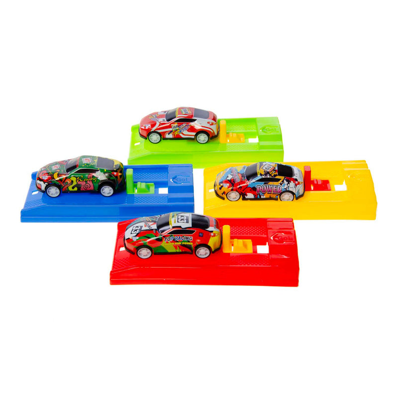 Load image into Gallery viewer, Duckiez metalen auto met afschiet racebaan