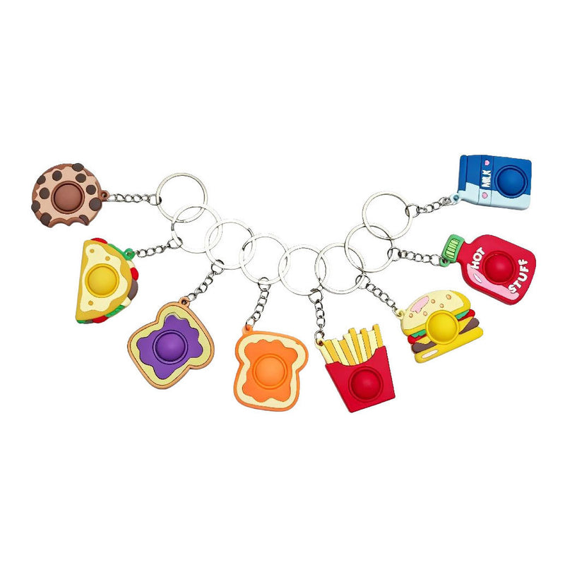 Load image into Gallery viewer, Duckiez sleutelhanger pop it food thema
