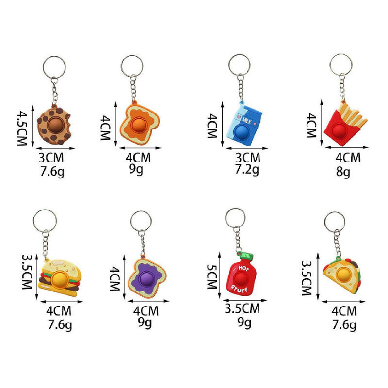 Load image into Gallery viewer, Duckiez sleutelhanger pop it food thema