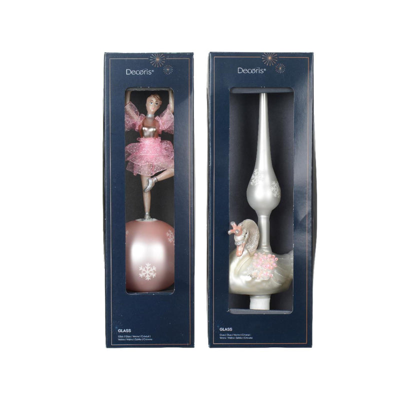 Afbeelding laden in galerijviewer, Decoris piek ballerina zwaan van glas ca 29cm